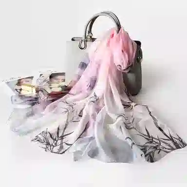 一米画纱 田园花卉轻盈飘逸中式浪漫雪纺真丝沙巾丝滑细腻披肩 桑蚕丝 丝巾 女款