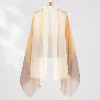 一米画纱 轻盈柔软舒适优雅时尚水溶色织格空调披肩户外保暖 绵羊毛 绒线围巾 女款