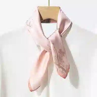 一米画纱 优雅中式花朵图案精致真丝材质高品质斜纹绸印花方巾如画系列 桑蚕丝 丝巾 女款