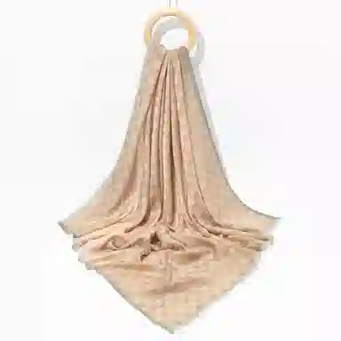 一米画纱 高格调细密轻盈柔软舒适亲肤保暖大方巾清新水溶色织格优雅个性毛须边 绵羊毛 绒线围巾 女款