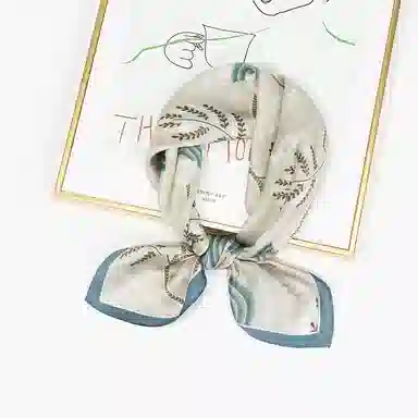 一米画纱 古典花卉雅韵国风真丝方巾旅游装饰素绸缎领巾搭配西装时尚出游 桑蚕丝 丝巾 女款