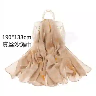 一米画纱 轻盈飘逸出游真丝雪纺印花真丝都市花瓣系列高级纱巾 桑蚕丝 丝巾 女款