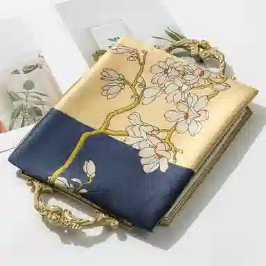 一米画纱 轻奢古典清新国风优雅印花奢靡系列气质旗袍 桑蚕丝 丝巾 女款