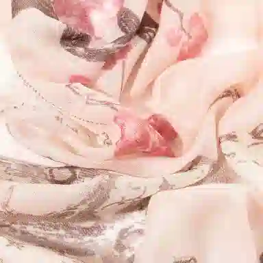 一米画纱 轻盈柔美细腻亲肤保暖空调披肩高档斜纹喷绘印花自然时尚旅游拍照 山羊绒 绒线围巾 女款