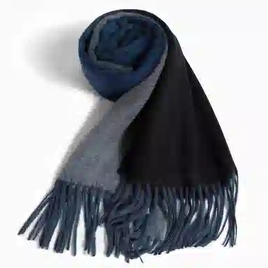 一米画纱 高级感小众气质流苏渐变时尚加厚保暖外搭防寒粗纺工艺 山羊绒 绒线围巾 女款