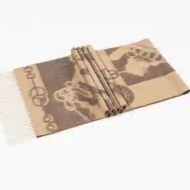 一米画纱 优雅保暖高级气质提花粗纺工艺加厚保暖高端轻奢优雅流苏 山羊绒 绒线围巾 女款