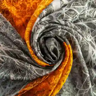 一米画纱 国风古典花卉真丝高级感提花浪漫色彩长巾外出轻盈飘逸披肩 桑蚕丝 丝巾 女款