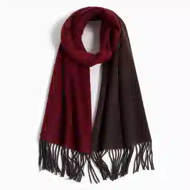 一米画纱 高级感小众气质流苏渐变时尚加厚保暖外搭防寒粗纺工艺 山羊绒 绒线围巾 女款