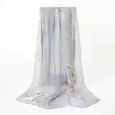 一米画纱 清新飘逸国风真丝雪纺喷绘沙巾气质仙仙花卉印花旅游拍照 桑蚕丝 丝巾 女款