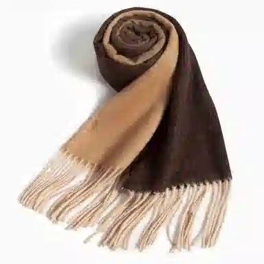 一米画纱 高级感小众气质流苏渐变时尚加厚保暖外搭防寒粗纺工艺 山羊绒 绒线围巾 女款