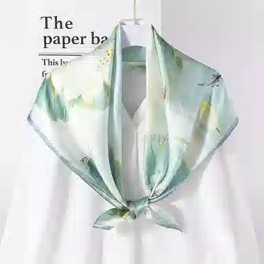 一米画纱 婉约江南中式真丝大方巾时尚印花舒适独特图案优雅百搭 桑蚕丝 丝巾 女款