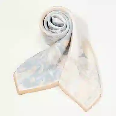 一米画纱 丝绸质感花卉图案国风印花真丝方巾踏青郊游装饰领巾拍照搭配 桑蚕丝 丝巾 女款