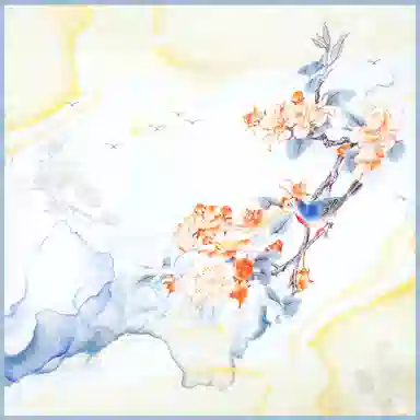 一米画纱 丝绸质感花卉图案国风印花真丝方巾踏青郊游装饰领巾拍照搭配 桑蚕丝 丝巾 女款