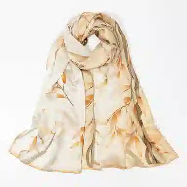 一米画纱 轻奢古典清新国风优雅印花奢靡系列气质旗袍 桑蚕丝 丝巾 女款