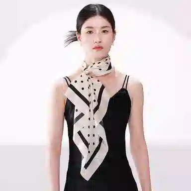 一米画纱 古典花卉雅韵国风真丝方巾旅游装饰素绸缎领巾搭配西装时尚出游 桑蚕丝 丝巾 女款