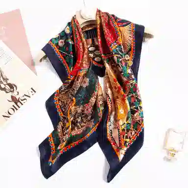 一米画纱 婉约江南中式真丝大方巾时尚印花舒适独特图案优雅百搭 桑蚕丝 丝巾 女款