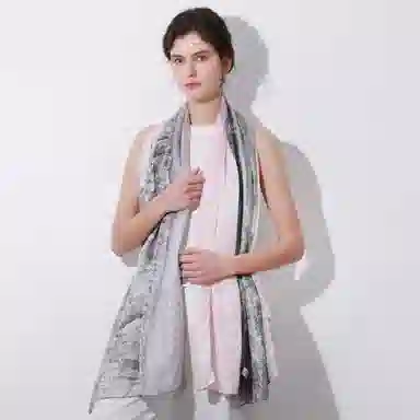 一米画纱 国风古典花卉真丝高级感提花浪漫色彩长巾外出轻盈飘逸披肩 桑蚕丝 丝巾 女款