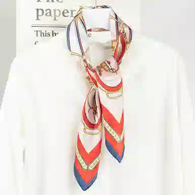 一米画纱 古典花卉雅韵国风真丝方巾旅游装饰素绸缎领巾搭配西装时尚出游 桑蚕丝 丝巾 女款