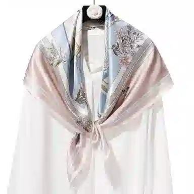 一米画纱 婉约江南中式真丝大方巾时尚印花舒适独特图案优雅百搭 桑蚕丝 丝巾 女款