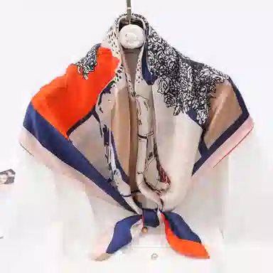 一米画纱 婉约江南中式真丝大方巾时尚印花舒适独特图案优雅百搭 桑蚕丝 丝巾 女款