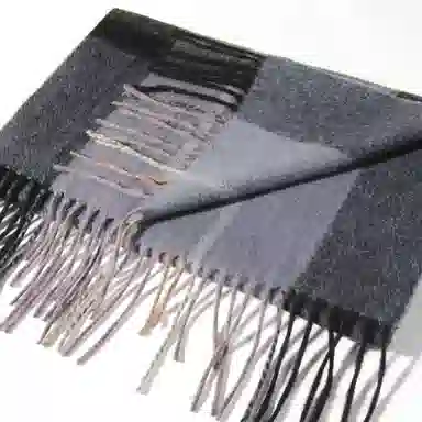 一米画纱 柔软亲肤长款加厚保暖时尚休闲气质格纹流苏潮流舒适 绵羊毛 绒线围巾 男女同款情侣款