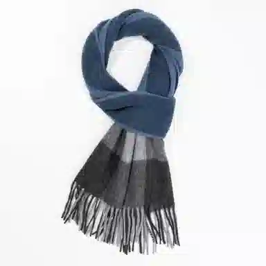 一米画纱 柔软亲肤长款加厚保暖时尚休闲气质格纹流苏潮流舒适 绵羊毛 绒线围巾 男女同款情侣款