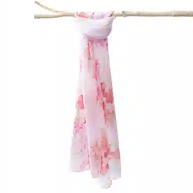 一米画纱 田园花卉轻盈飘逸中式浪漫雪纺真丝沙巾丝滑细腻披肩 桑蚕丝 丝巾 女款