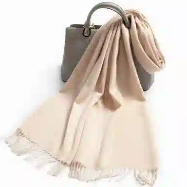 一米画纱 大气流苏加厚温暖时尚简约纯色暖糯亲肤围脖外搭保暖 山羊绒 绒线围巾 男女同款情侣款