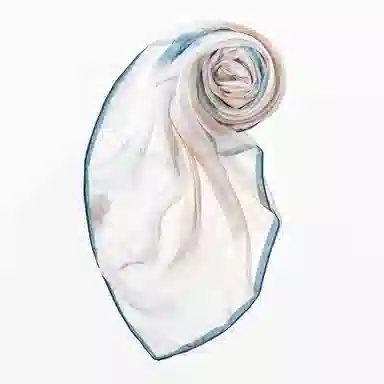 一米画纱 清新飘逸气质外搭披肩大方巾优雅亲肤外出真丝雪纺喷绘防晒 桑蚕丝 丝巾 女款