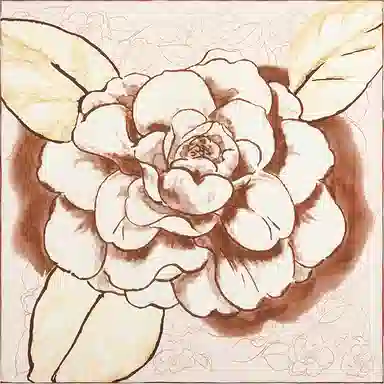 一米画纱 中式国风高雅山茶花系列斜纹中方巾双面西装领巾优雅 桑蚕丝 丝巾 女款