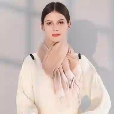 一米画纱 双面双色美拉德风高品质个性流苏外搭时尚加厚保暖轻奢舒适 山羊绒 绒线围巾 女款