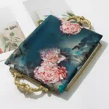 一米画纱 古典国风精致优雅迷梦迷情双层真丝高档气质长款披肩 桑蚕丝 丝巾 女款