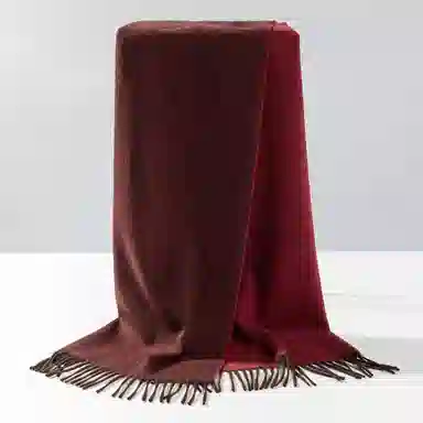 一米画纱 双面双色美拉德风高品质个性流苏外搭时尚加厚保暖轻奢舒适 山羊绒 绒线围巾 女款