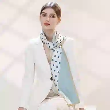 一米画纱 时尚百搭真丝双层喷绘飘带优雅气质长条领巾轻盈装饰 桑蚕丝 丝巾 女款