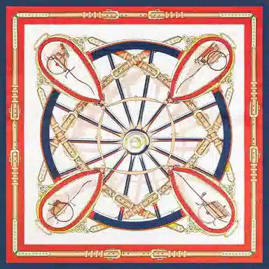 一米画纱 古典花卉雅韵国风真丝方巾旅游装饰素绸缎领巾搭配西装时尚出游 桑蚕丝 丝巾 女款