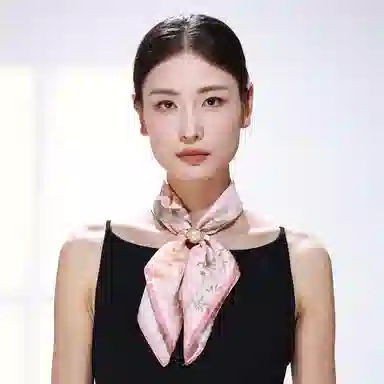 一米画纱 优雅中式花朵图案精致真丝材质高品质斜纹绸印花方巾如画系列 桑蚕丝 丝巾 女款