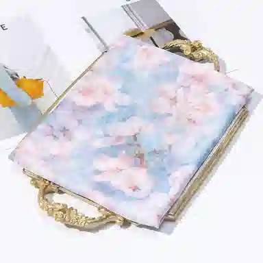 一米画纱 清新飘逸气质外搭披肩大方巾优雅亲肤外出真丝雪纺喷绘防晒 桑蚕丝 丝巾 女款