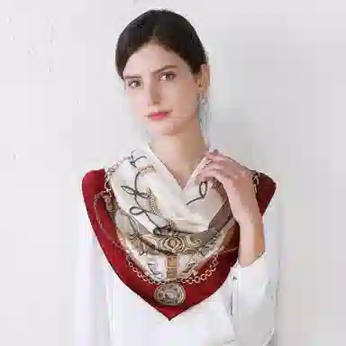 一米画纱 婉约江南中式真丝大方巾时尚印花舒适独特图案优雅百搭 桑蚕丝 丝巾 女款