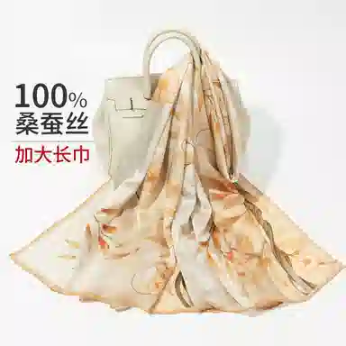 一米画纱 轻奢古典清新国风优雅印花奢靡系列气质旗袍 桑蚕丝 丝巾 女款