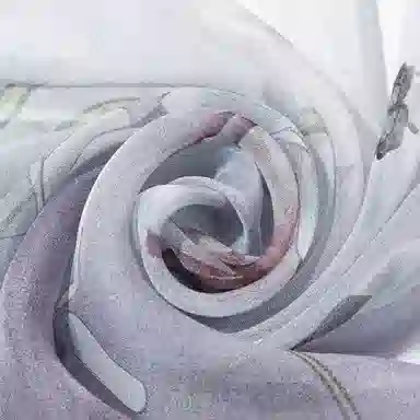 一米画纱 国风花卉轻盈透气旅游拍照外搭真丝雪纺喷绘长巾出行遮阳纱巾 丝巾 桑蚕丝 女款
