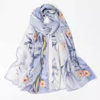 一米画纱 轻奢古典清新国风优雅印花奢靡系列气质旗袍 桑蚕丝 丝巾 女款