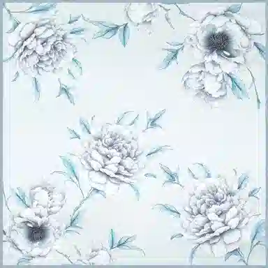 一米画纱 丝绸质感花卉图案国风印花真丝方巾踏青郊游装饰领巾拍照搭配 桑蚕丝 丝巾 女款