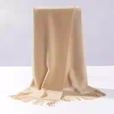 一米画纱 双面双色美拉德风高品质个性流苏外搭时尚加厚保暖轻奢舒适 山羊绒 绒线围巾 女款