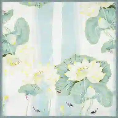 一米画纱 婉约江南中式真丝大方巾时尚印花舒适独特图案优雅百搭 桑蚕丝 丝巾 女款