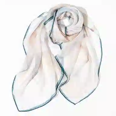 一米画纱 清新飘逸气质外搭披肩大方巾优雅亲肤外出真丝雪纺喷绘防晒 桑蚕丝 丝巾 女款