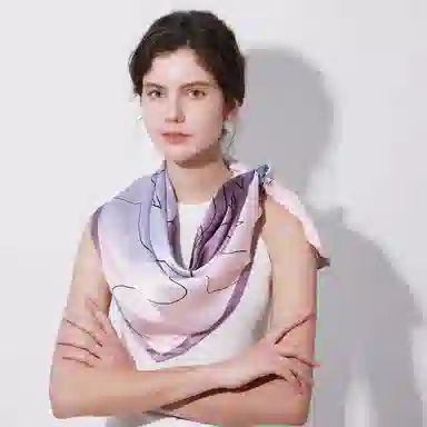 一米画纱 婉约江南中式真丝大方巾时尚印花舒适独特图案优雅百搭 桑蚕丝 丝巾 女款