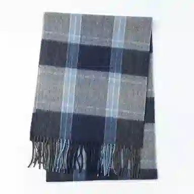 一米画纱 柔软亲肤长款加厚保暖时尚休闲气质格纹流苏潮流舒适 绵羊毛 绒线围巾 男女同款情侣款