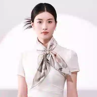 一米画纱 中式古典花园系列复古花萝方巾外搭出游气质国风双面双色 桑蚕丝 丝巾 女款