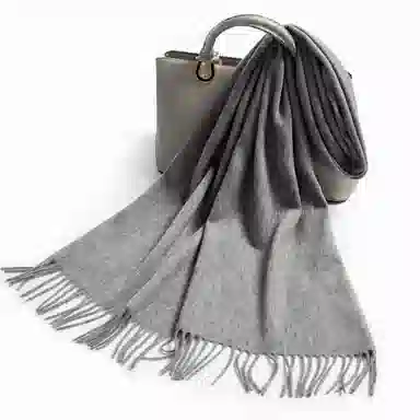 一米画纱 大气流苏加厚温暖时尚简约纯色暖糯亲肤围脖外搭保暖 山羊绒 绒线围巾 男女同款情侣款