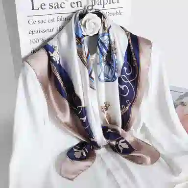 一米画纱 婉约江南中式真丝大方巾时尚印花舒适独特图案优雅百搭 桑蚕丝 丝巾 女款